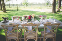 09 Simple, natural tablescape outdoors with bold florals