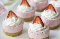 09 pink shortcakes with whipped cream and strawberries