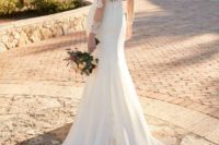 10 romantic lace bodice dress with an illusion back and sleeves with buttons