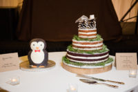 12 The cake wwas also a rusitc one, a naked cake with pinecones and evergreens