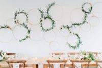 17 greenery and floral hoops for reception decor