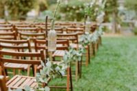 20 rustic wedding aisle with eucalyptus garlands