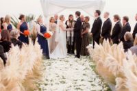 22 pampas grass lining for the wedding aisle