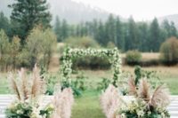 23 pampas grass for lining up the wedding aisle
