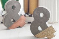 24 color block concrete ampersands for decorating your wedding