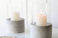 26 concrete and glass candle holders for any ceremony