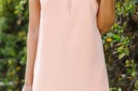 26 plain blush mini dress with a scalloped hem