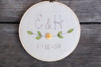29 embroidery wedding hoop art as a wedding favor
