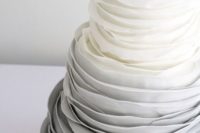29 ombre creamy to dove grey layer wedding cake
