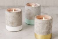 31 concrete candles can be a great idea for a modern wedding