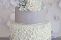 33 dove grey and white wedding cake