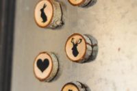 35 wood slice magnets as wedding guest favors