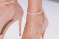 02 blush suede ankle strap shoes look soft and delicate