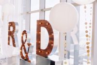 02 copper monogram marquee letters for the wedding backdrop