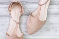03 blush suede flats with ankle straps