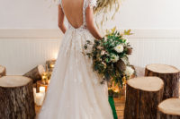05 An oversized wheat wreath as a backdrop for a rustic or mountain-inspired ceremony