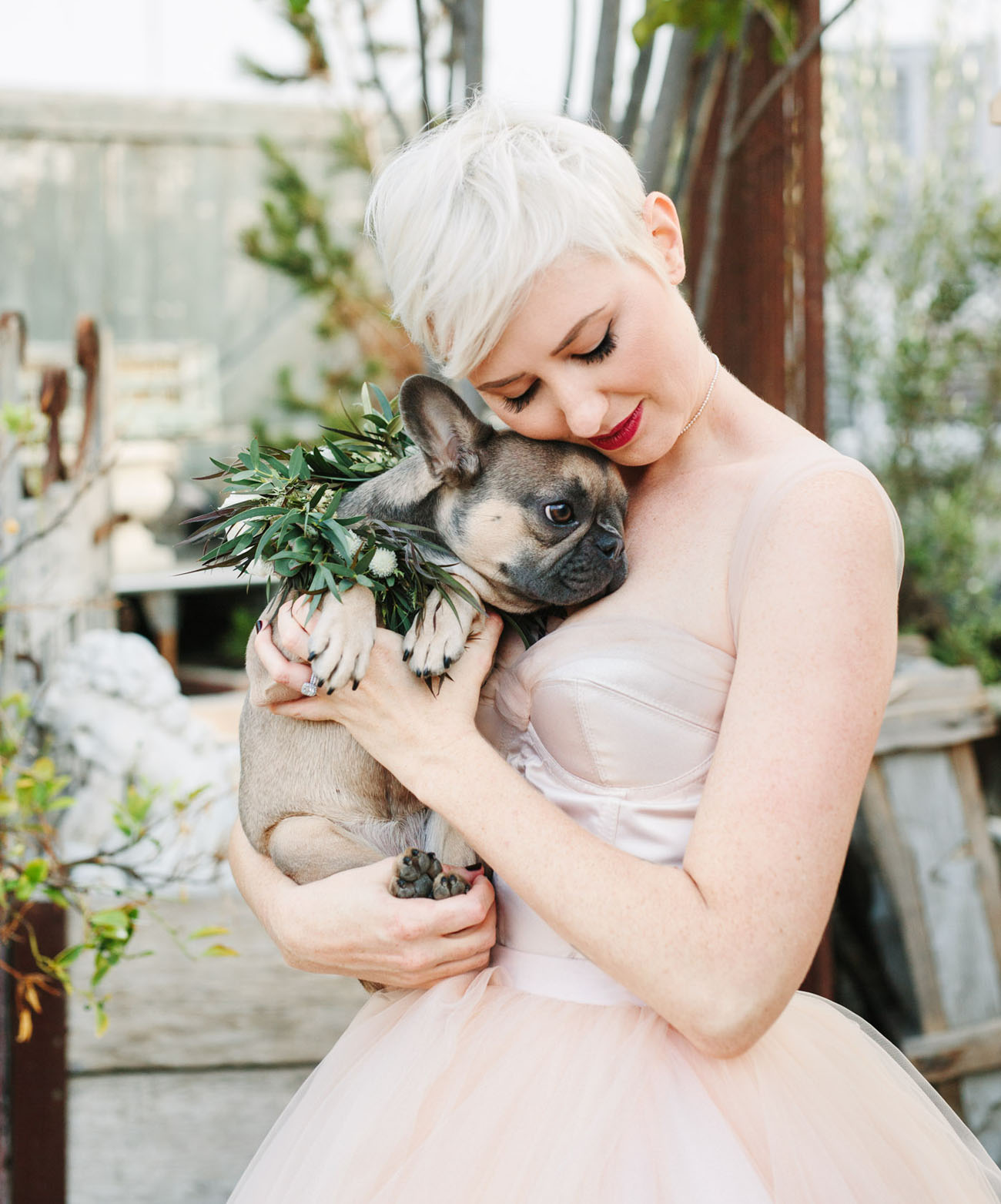 The couple pup Rilo became a flower girl at the wedding, such a great idea to incorporate your pet into your big day