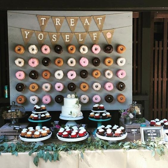 awesome donut display with them hanging on hooks