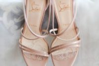 08 strappy blush bridal heels by Christian Louboutin