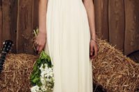 09 ivory this strap embellished bodice sheath wedding dress with a high waist