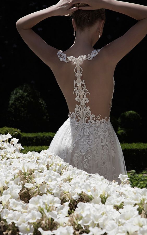 refined lace racerback wedding dress