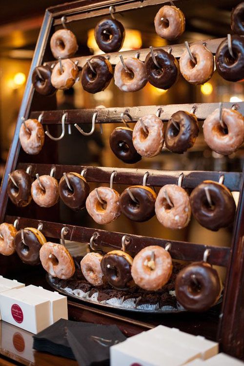 if you don't know how to display the donuts, just hang them on hooks on a frame