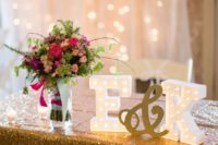 13 there’s nothing better than monogram marquees for a sweetheart table
