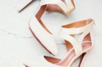 15 refined creamy ankle strap wedding shoes