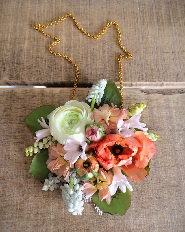 cute and romantic floral necklace for a garden bride