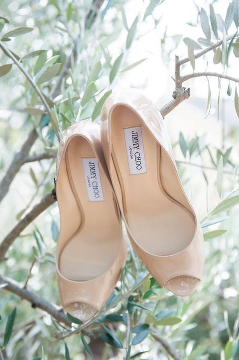peep-toe cream Jimmy choo heels can be worn after your big day
