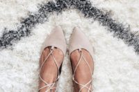 20 cream lace up flats are a trendy choice and they can be rocked any time