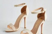21 creamy ankle strap sandals are great for casual looks and weddings