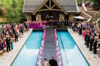 26 colorful tropical wedding with flower petals and candles