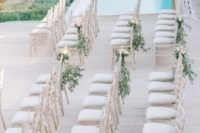 28 neutral wedding ceremony decor with greenery