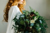 29 oversized textural bridal bouquet with just some flowers