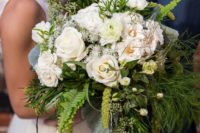 30 large chic textural bouquet with lots of greenery and blush and white flowers