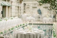 31 neutral wedding reception with greenery and candles looks chic