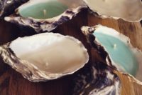 34 oyster shell candles can be awesome favors for your guests