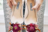 35 floral decor for the shoes will make them special