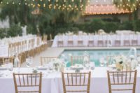 35 simple neutral wedding reception by the pool