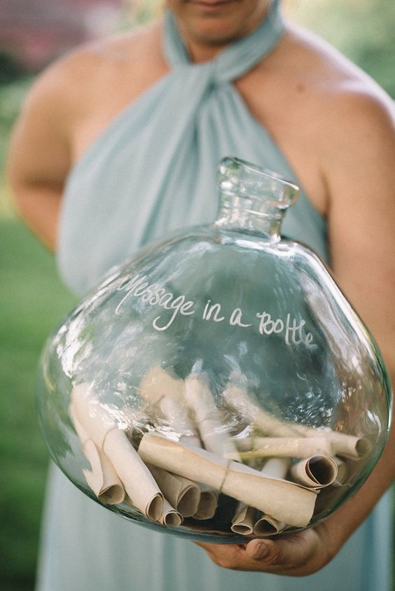 wishes from your guests can be put into a large bottle