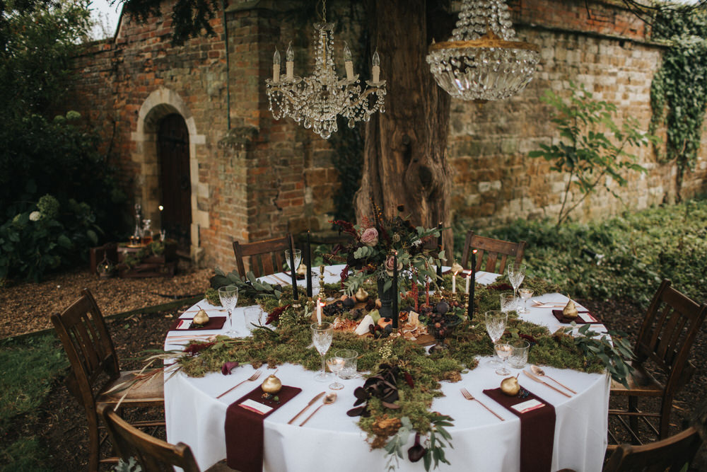 This moody wedding shoot took place in a secret garden and was full of rustic luxury
