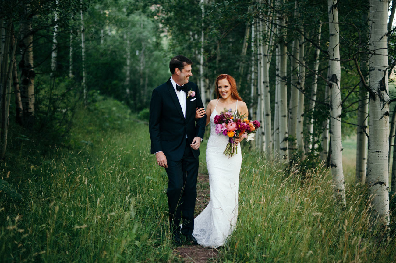 This wedding took place in Aspen, and the theme was boho meets glam