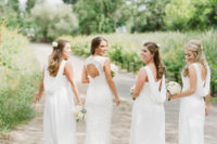 02 The bridesmaids were wearing white and off-whites, the bride was rocking a keyhole back wedding dress of lace