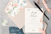 02 blush wedding stationary with floral patterns