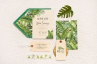 02 tropical leaf destination wedding stationary