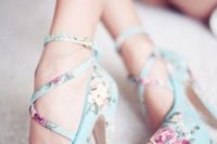 03 blue lace up shoes with a platform and high heels