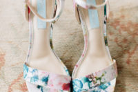 04 The bride chose floral heels by BHLDN, which is one of her favorite brands