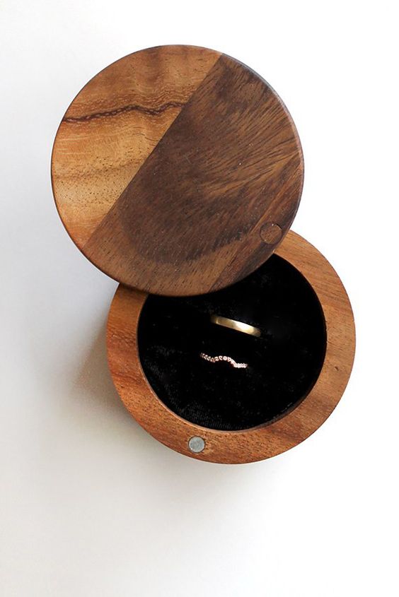 elegant wooden box with black velvet inside