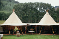 08 The reception and dinner took place under teepees as it’s a boho wedding